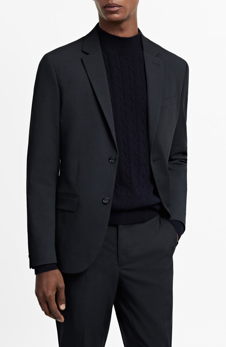 MANGO Superslim Fit Navy Stretch Sport Coat, Main, color,