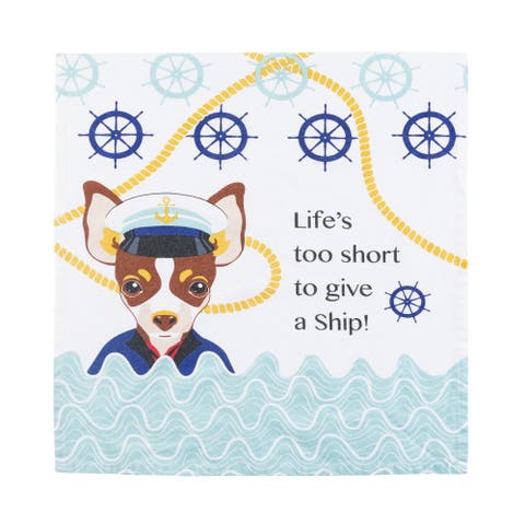 Nauti Dogs/Chihuahua Captain Dishtowel