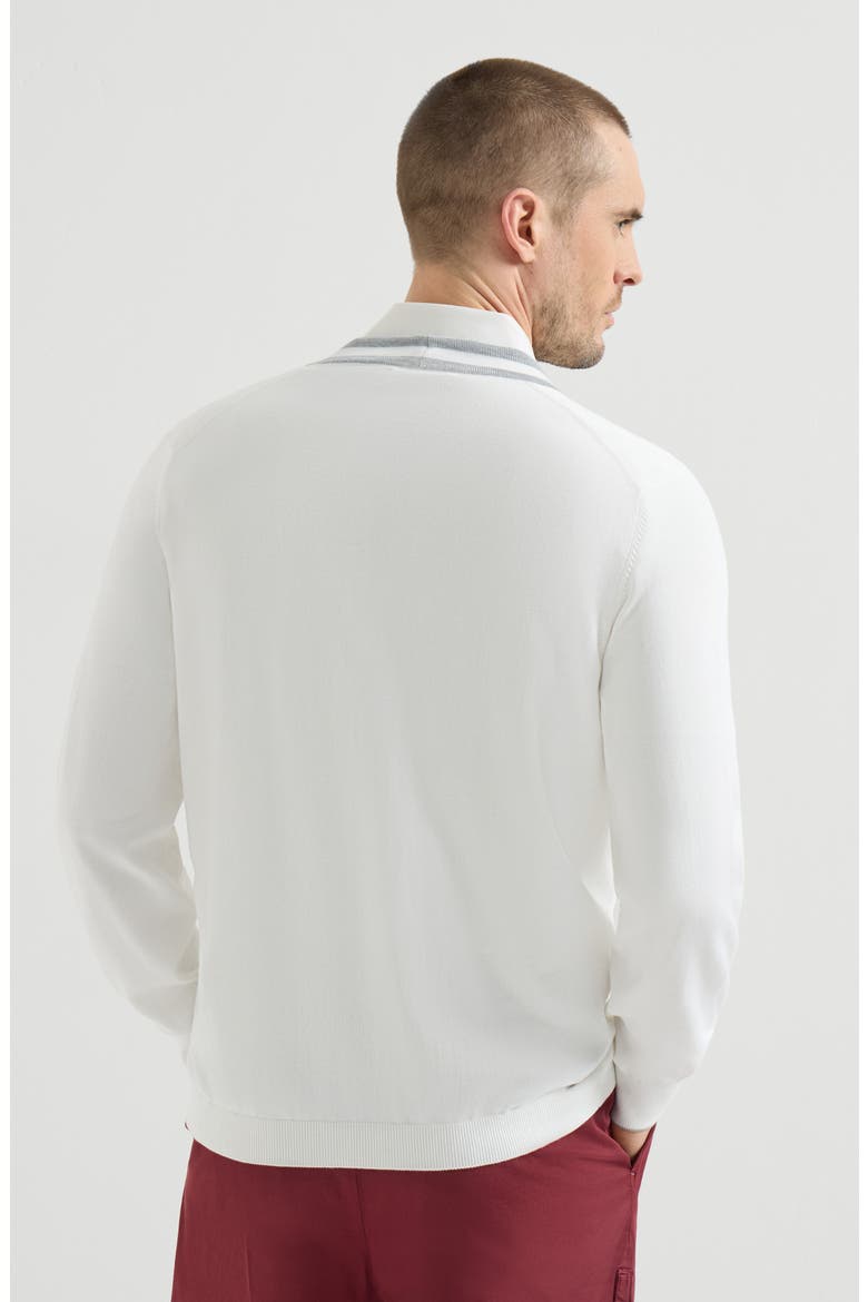 Cotton cardigan with logo, Alternate, color, White