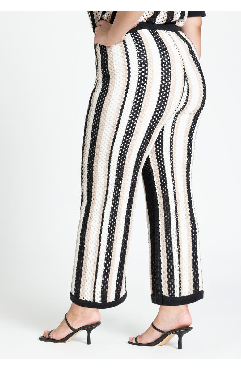 ELOQUII Crochet Pull On Pant, Alternate, color, Muse Stripe
