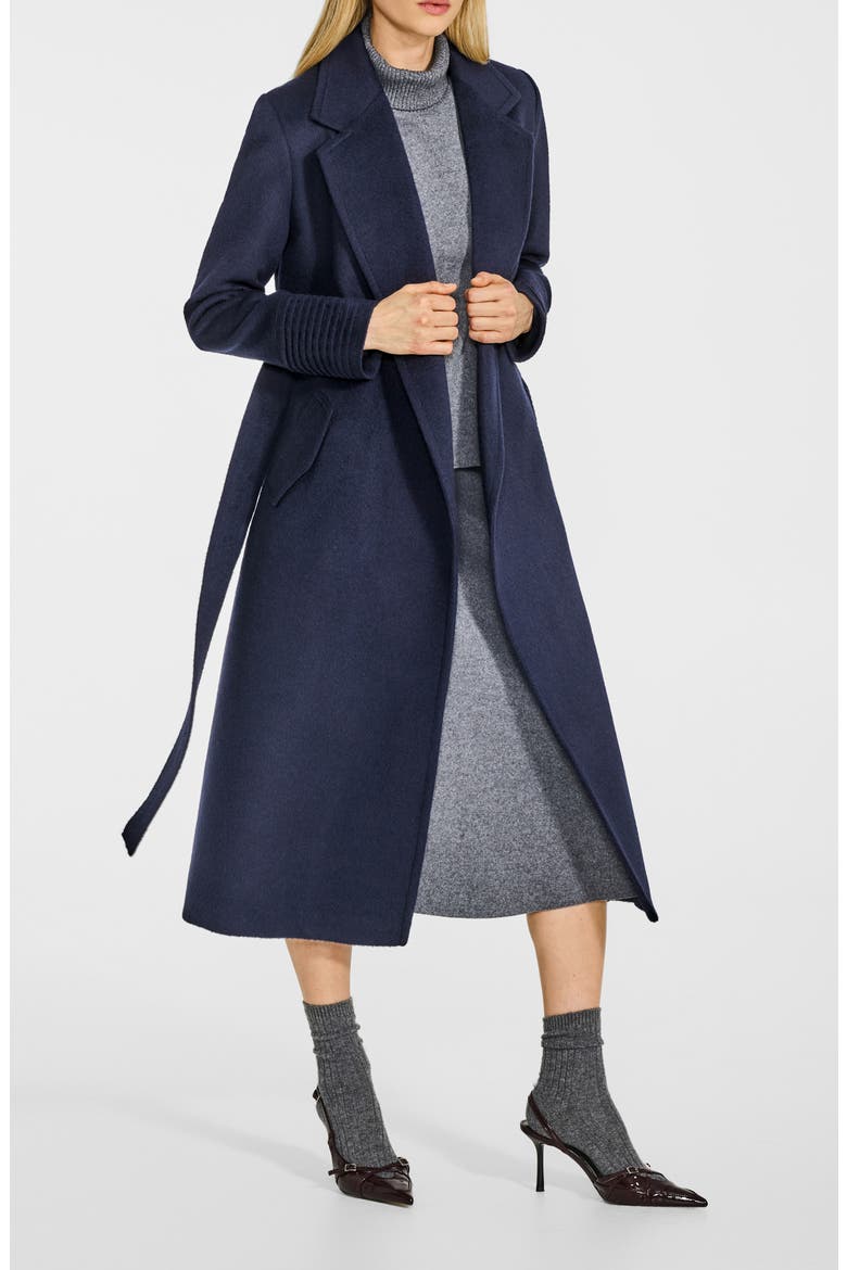 Alpaca & Wool Wrap Coat, Alternate, color, BLUE