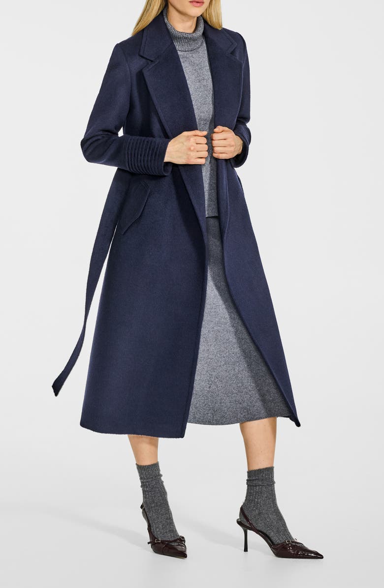 SENTALER Alpaca & Wool Wrap Coat, Alternate, color, Blue