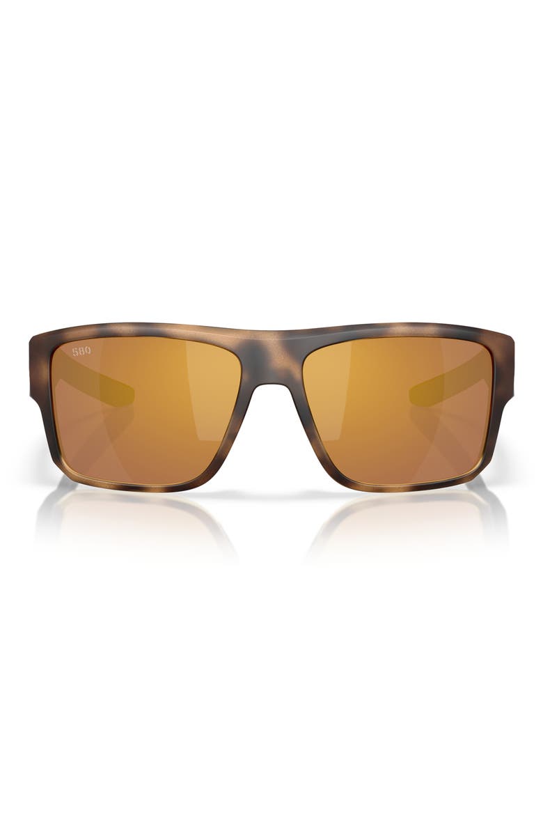 Taxman 59mm Polarized Square Sunglasses, Main, color, MATTE TORTOISE/ GOLD