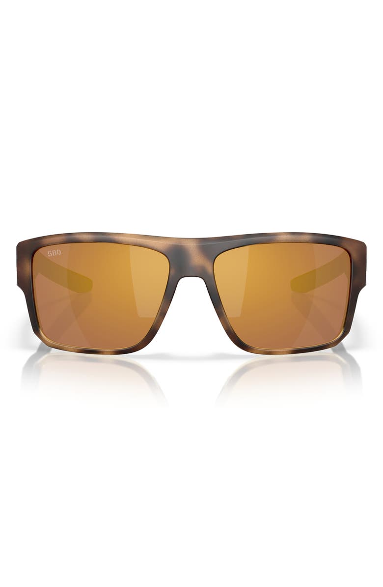 Costa Del Mar Taxman 59mm Polarized Square Sunglasses, Main, color, Matte Tortoise/ Gold