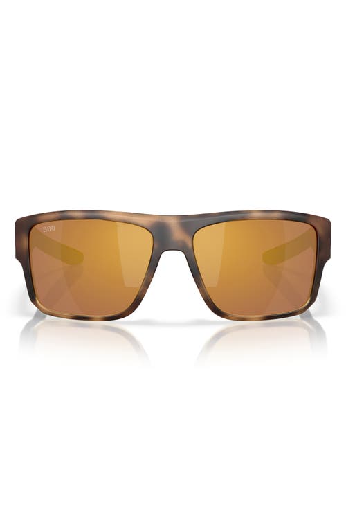 Costa Del Mar Taxman 59mm Polarized Square Sunglasses In Matte Tortoise/gold