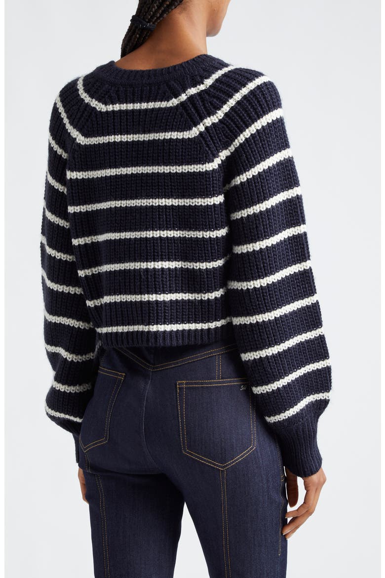 Keren Stripe Sweater, Alternate, color, NAVY/ IVORY