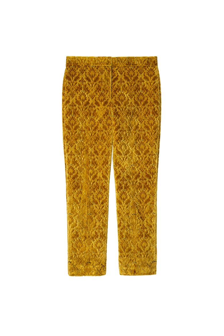 Baroque Velvet Tailored Trousers, Alternate, color, Pear yellow