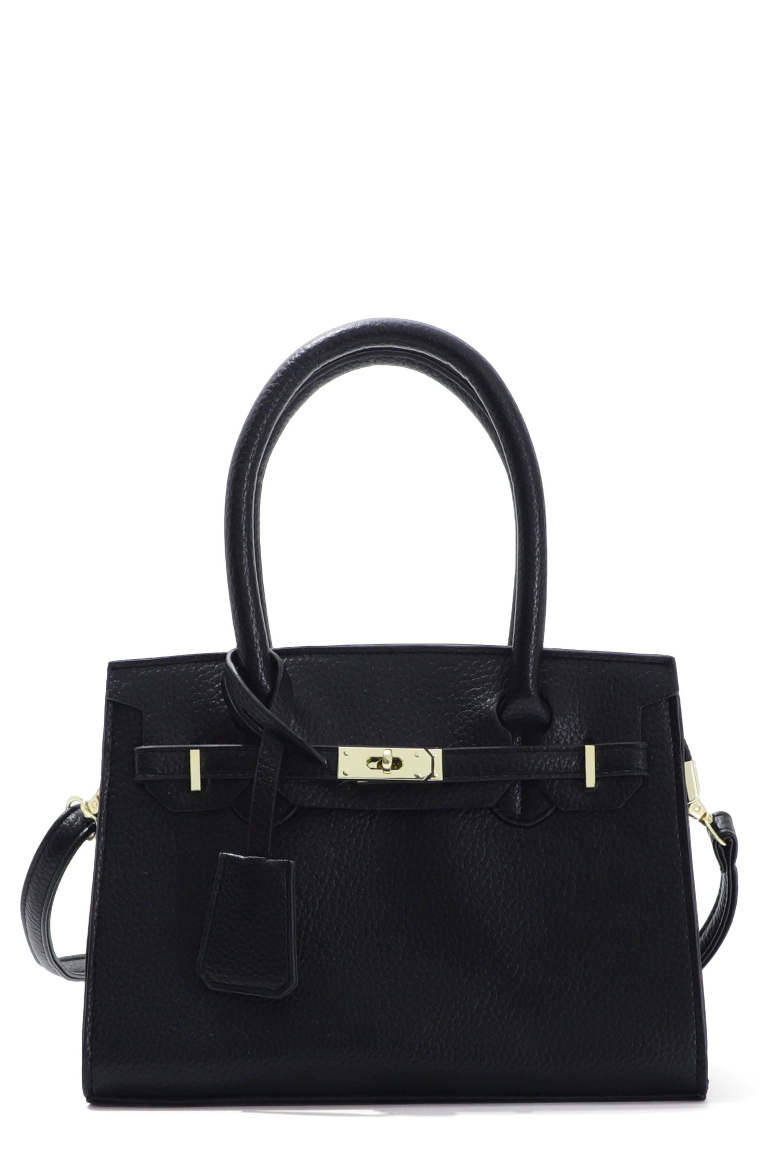 Adornia Faux Leather Top Handle Bag