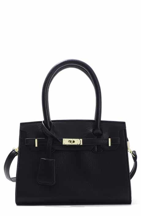 Adornia Faux Leather Top Handle Bag