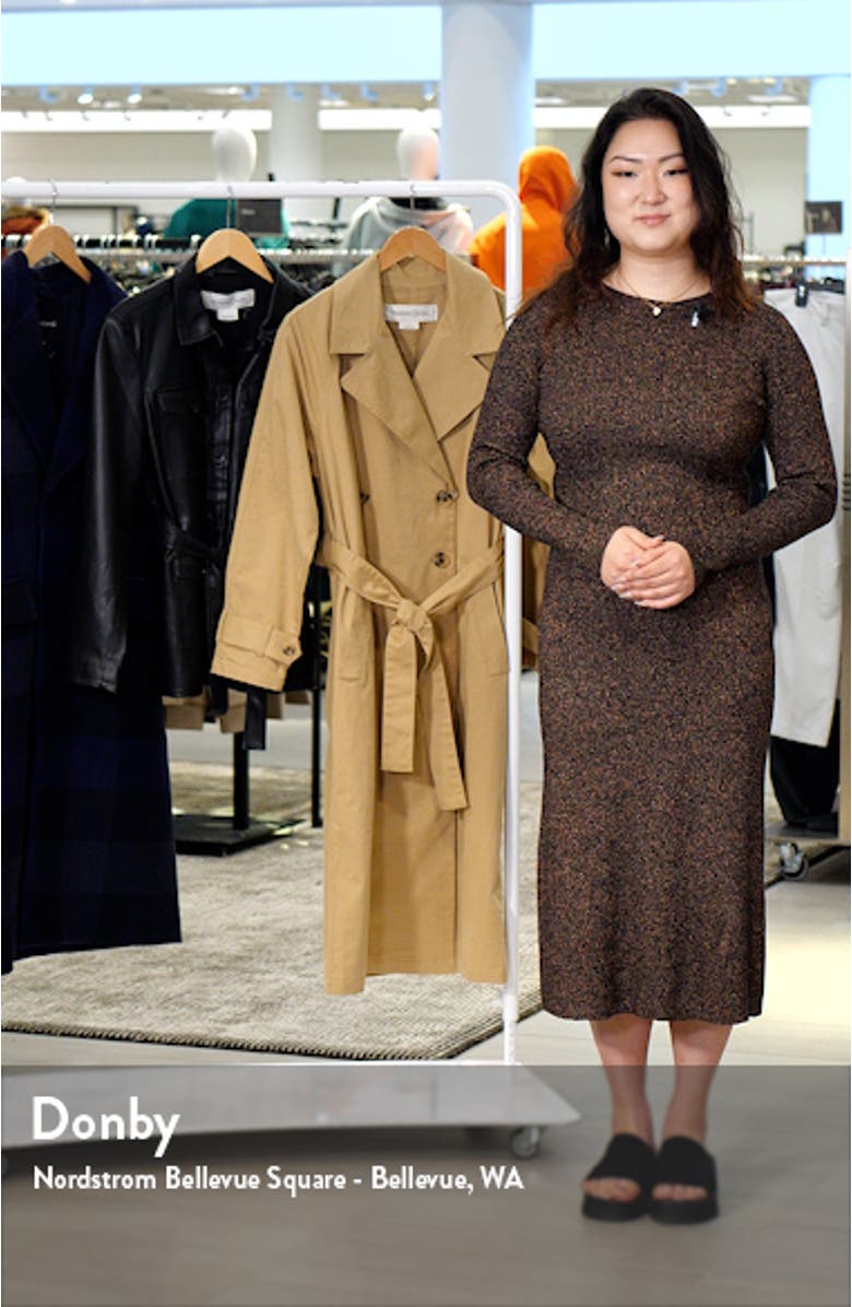 Metallic Long Sleeve Midi Sweater Dress, sales video thumbnail