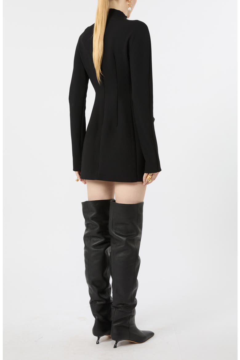 Mock Neck Long Sleeve Minidress, Alternate, color, BLACK