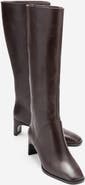 Forever & Always Shoes Taly Leather Block Heel Knee High Boot