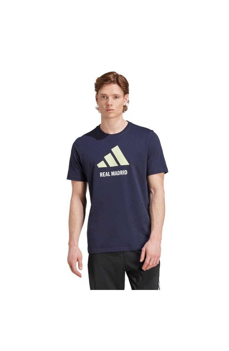 adidas Men's adidas Navy Real Madrid Three-Stripe Wordmark T-Shirt, Main, color, Navy