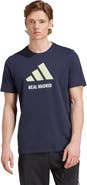 adidas Men's adidas  Navy Real Madrid Three-Stripe Wordmark T-Shirt