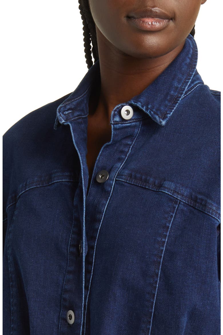 Amber Long Sleeve Denim Shirtdress, Alternate, color, DARK INDIGO