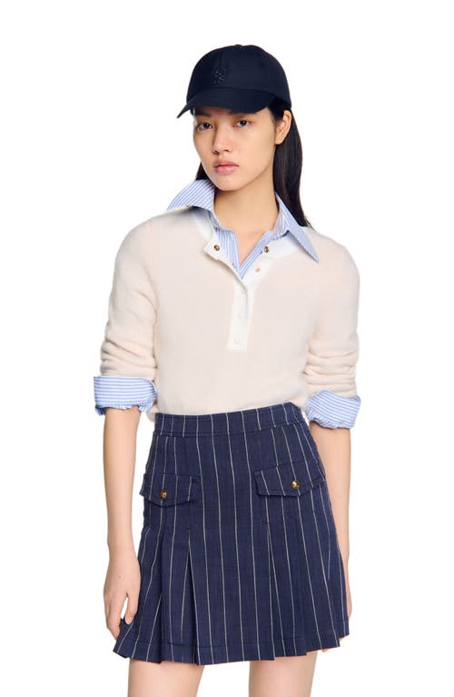 Sandro Wool And Cashmere Sweater In Nude