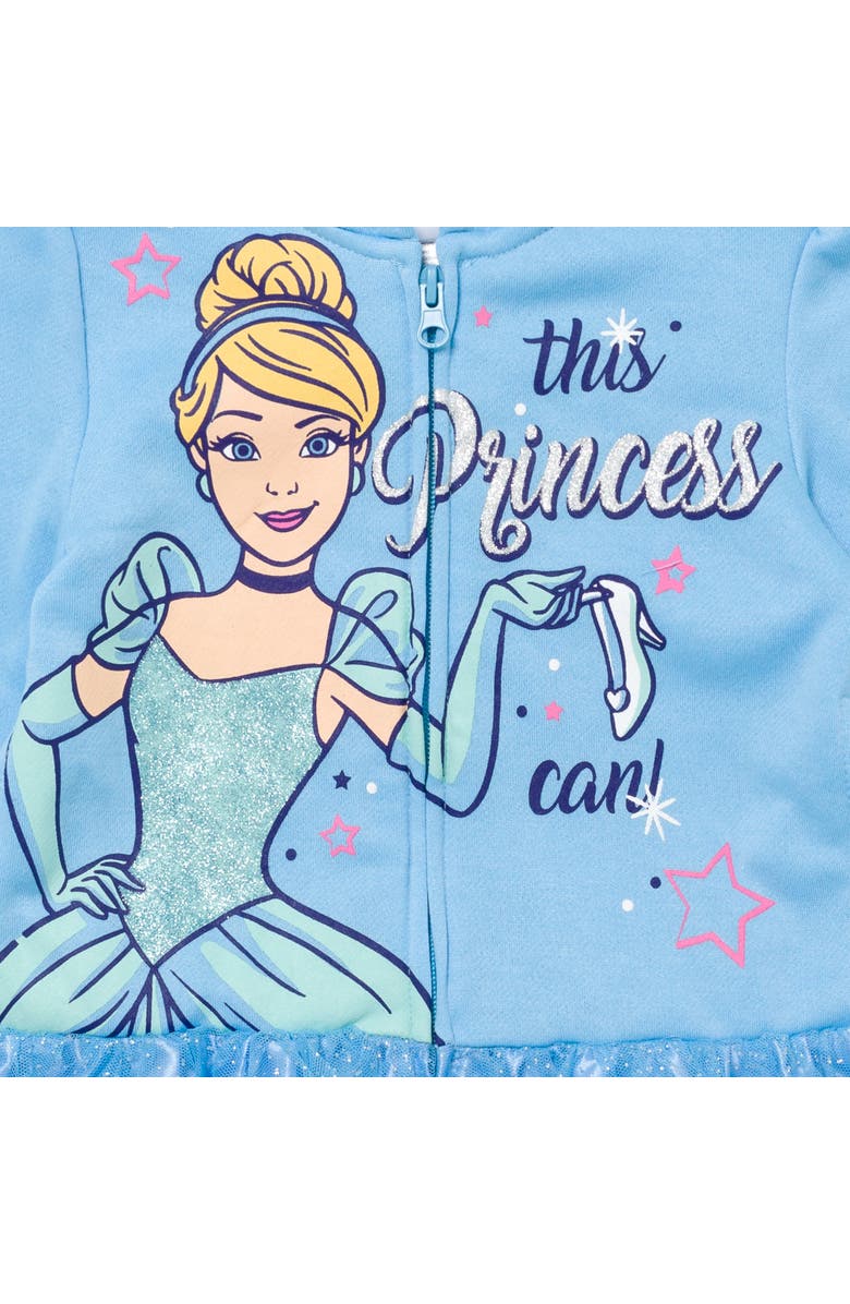 Disney Princess Zip-Up Hooded Sweatshirt, Alternate, color, Cinderella Light Blue