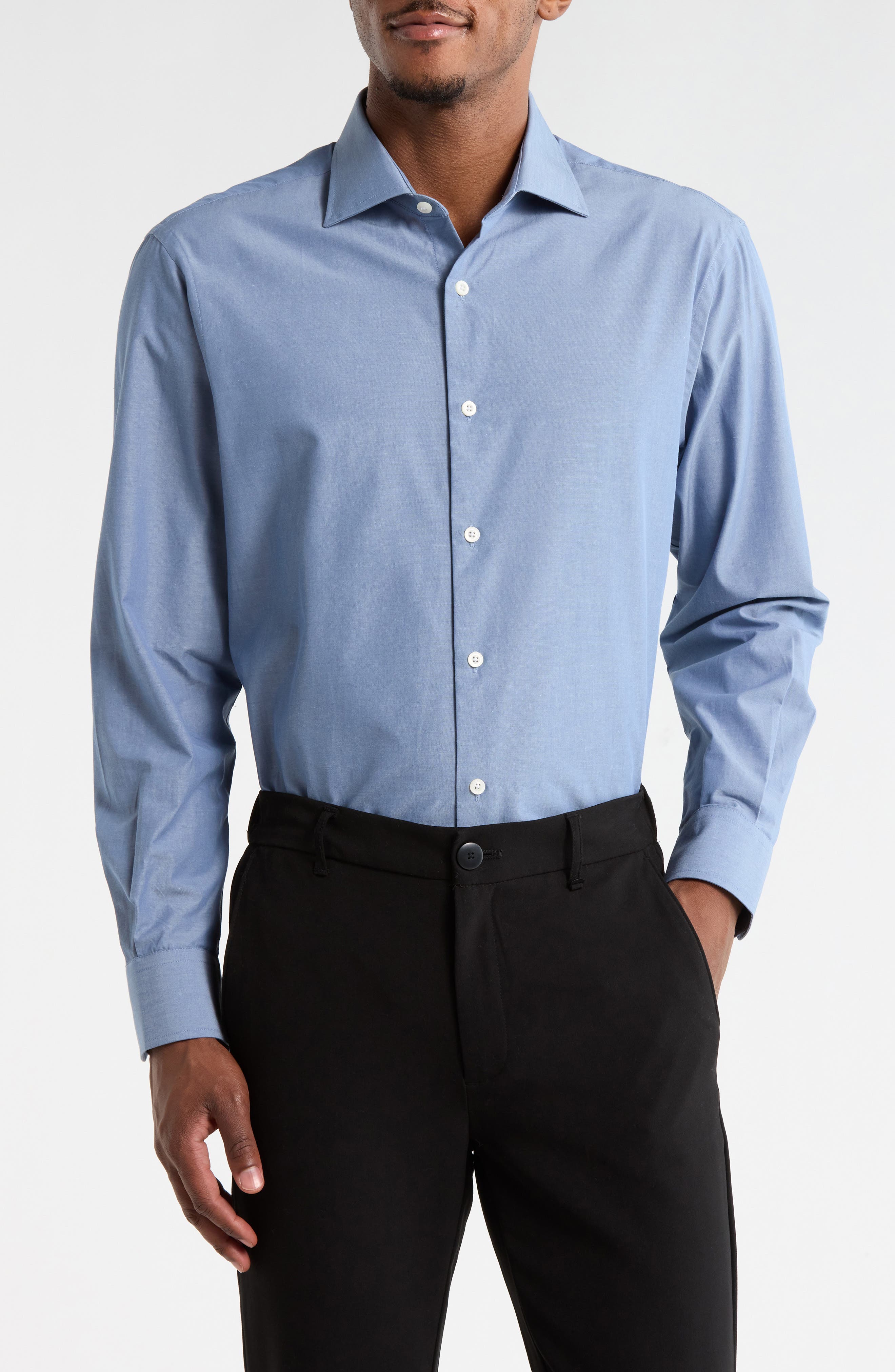 Vince Button Front Long Sleeve Cotton Shirt