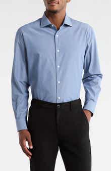 Vince Classic Button Front Long Sleeve Cotton Dress Shirt