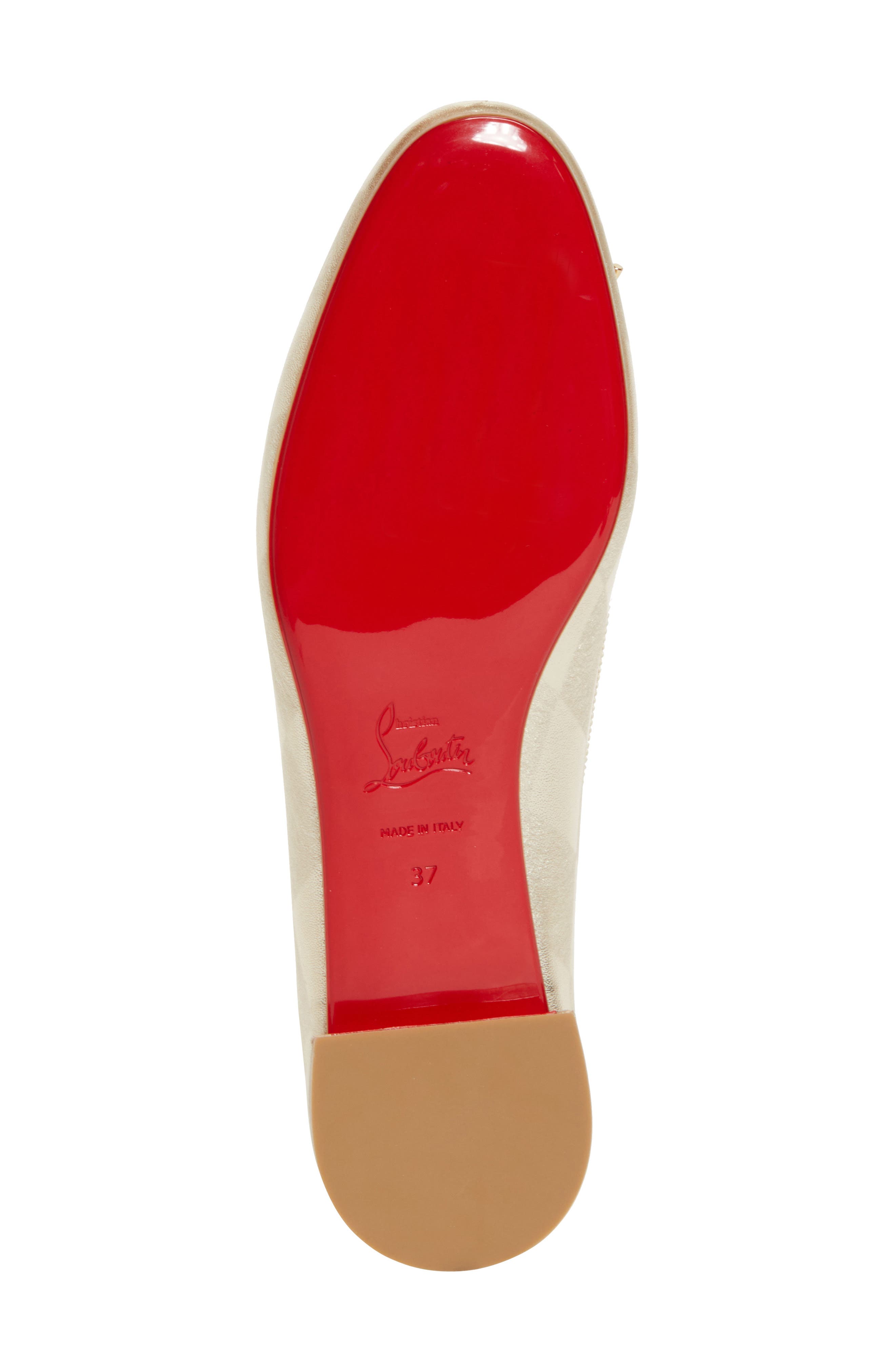 Christian Louboutin Sweetie Jane Bow Ballet Flat, Alternate, color, Platino Chiaro