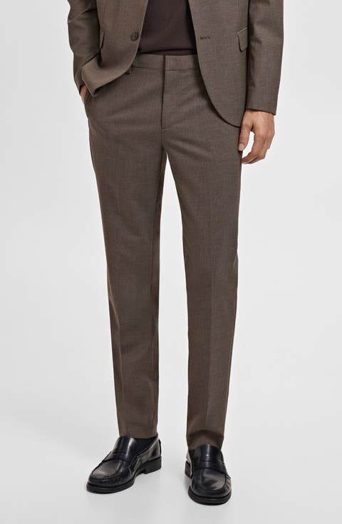 Slim Fit Flat Front Pants