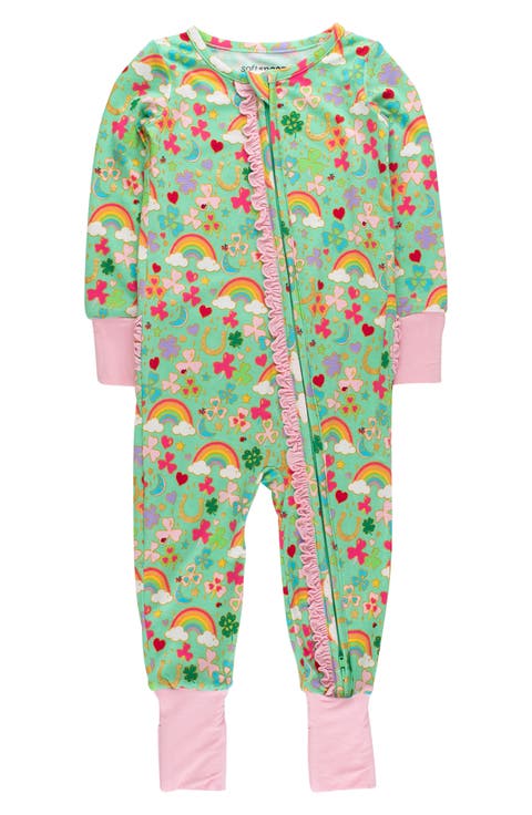 Lucky Day Print Ruffle Convertible Romper (Baby)