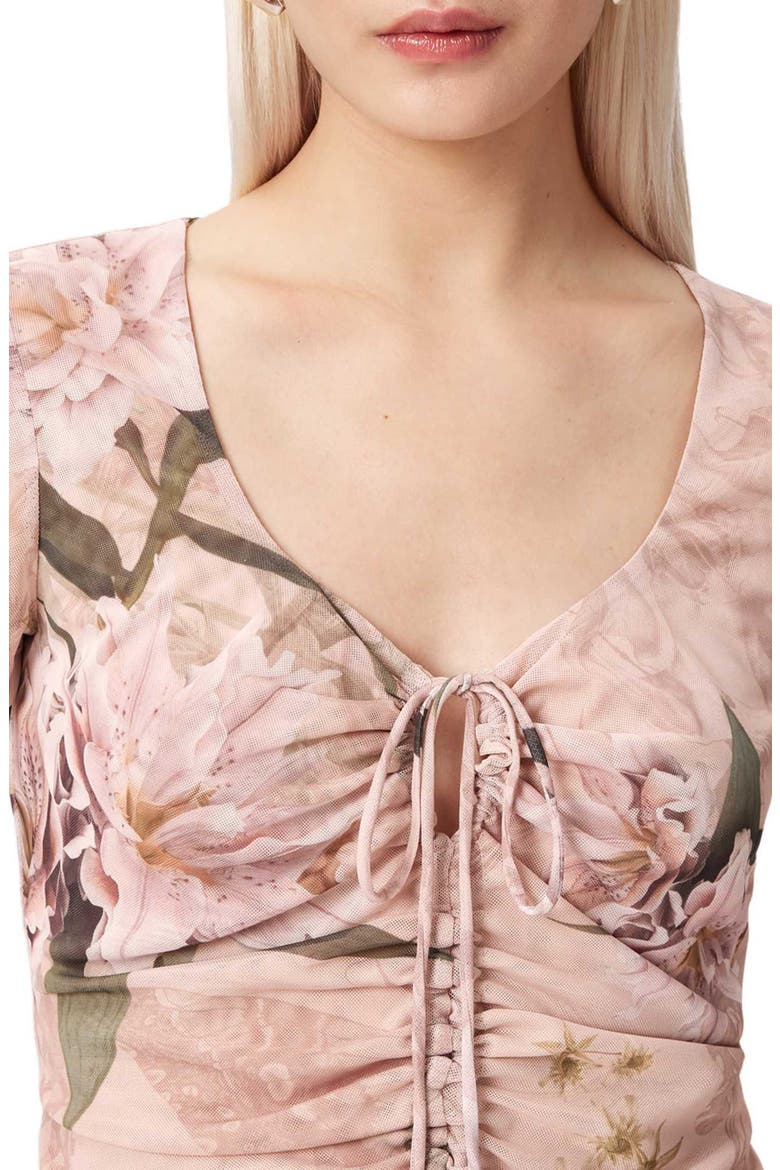 Gabby Floral Print Mesh Top, Alternate, color, CRYSTAL PINK