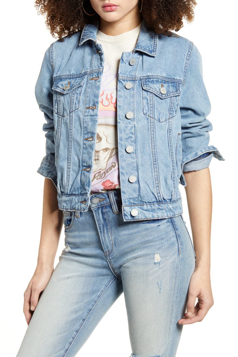 Distressed Denim Jacket, Main, color, ONE FOR THE RIDE MED WASH