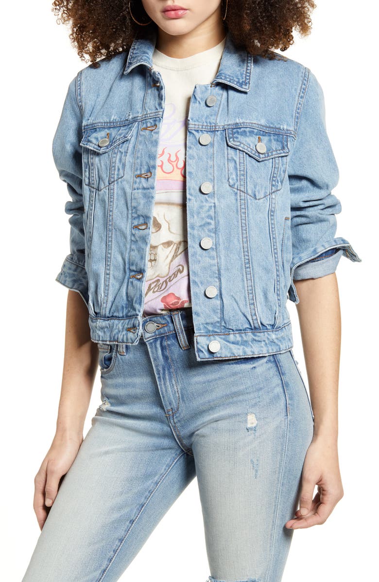 BLANKNYC Distressed Denim Jacket, Main, color, 