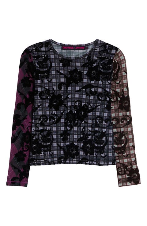 Duchess Flocked Mesh Top