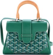 Pre-Owned Goyard Saigon Top Handle Bag Coated Canvas with Leather Mini