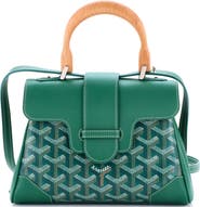 Pre-Owned Goyard Saigon Top Handle Bag Coated Canvas with Leather Mini