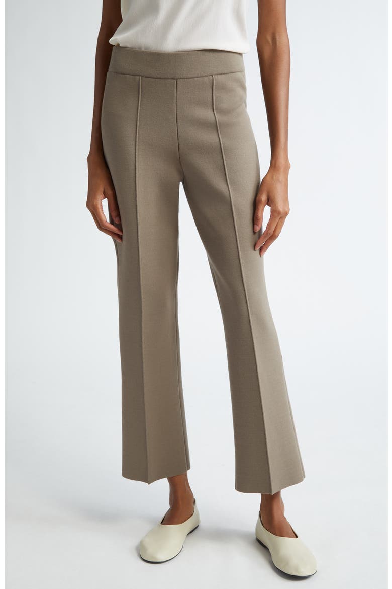 Foley Crepe Knit Flare Ankle Pants, Main, color, CONCRETE