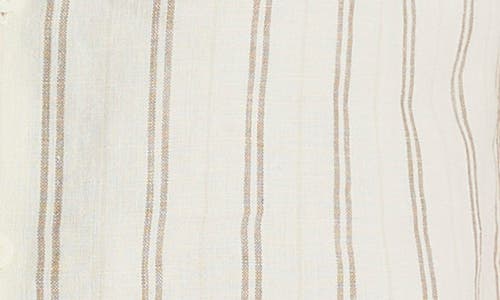 Vince Stripe Classic Fit Short Sleeve Button-up Shirt In Blanco