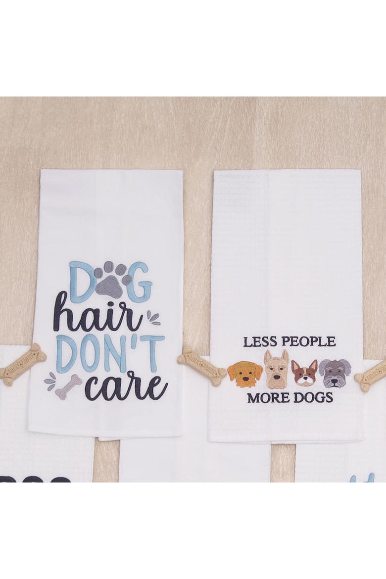 Dog Hair Don't Care Kitchen and Bathroom Embroidered Hand Towel, Alternate, color, Blue