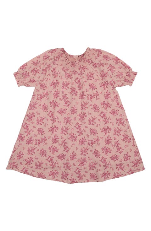 Kids
 Floral Smocked Yoke Cotton Blend Dress (Toddler)