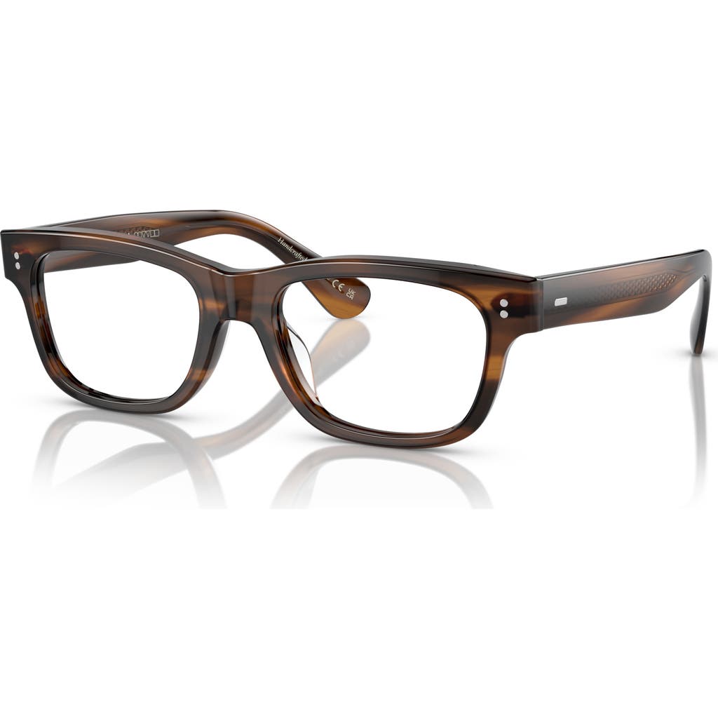 Oliver Peoples 53mm Rectangle Optical Glasses In Brown