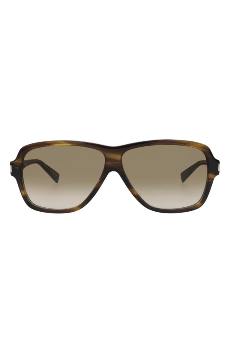 Saint Laurent 62mm Polarized Aviator Sunglasses, Main, color, Havana Havana Brown