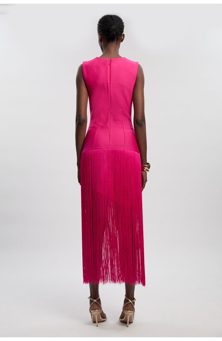 Karen Millen Form Fit Bandage Tassel Hem Mini Dress, Alternate, color, Pink