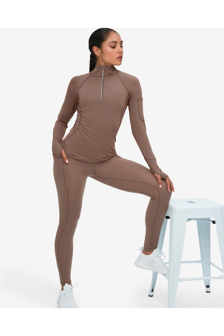 Women's Compression Long Leggings with Sun and UV Protection, Alternate, color, Mocha