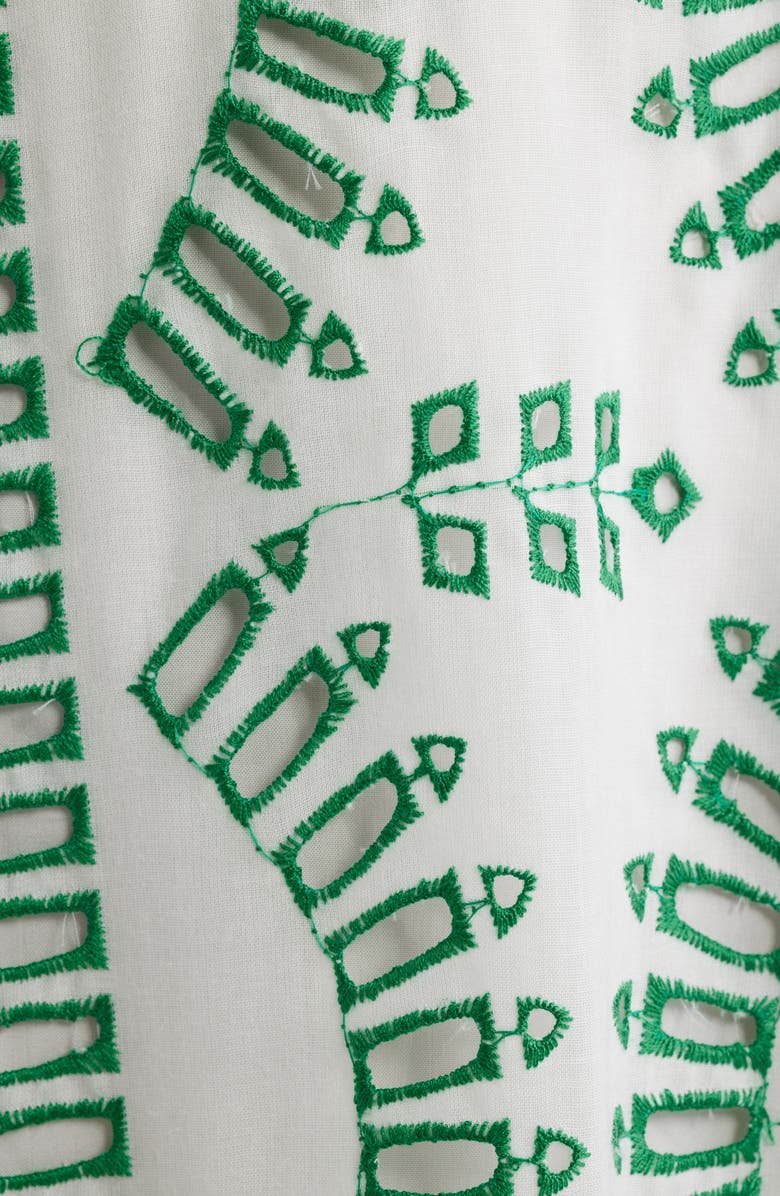 MOON RIVER Embroidered Detail Midi Dress, Alternate, color, Green Multi