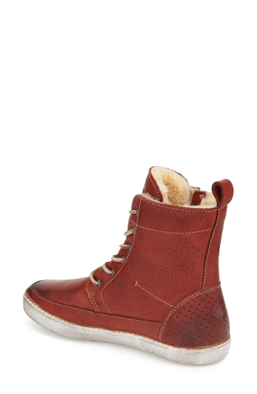 Blackstone 'cw96' Genuine Shearling Lined Sneaker Boot In Red