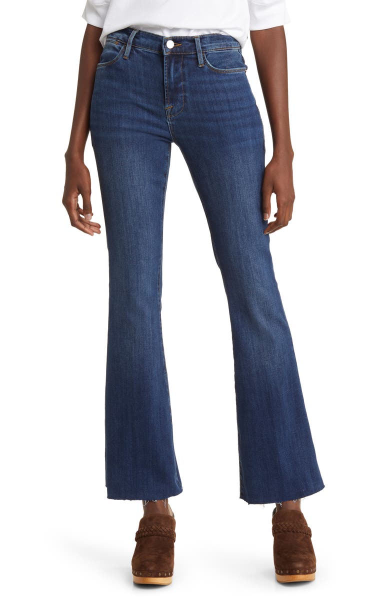FRAME Le Easy Flare Raw Hem Jeans | Nordstromrack
