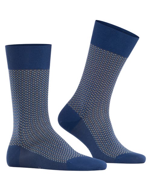 Falke Uptown Tie Patterned Dress Socks In Blue