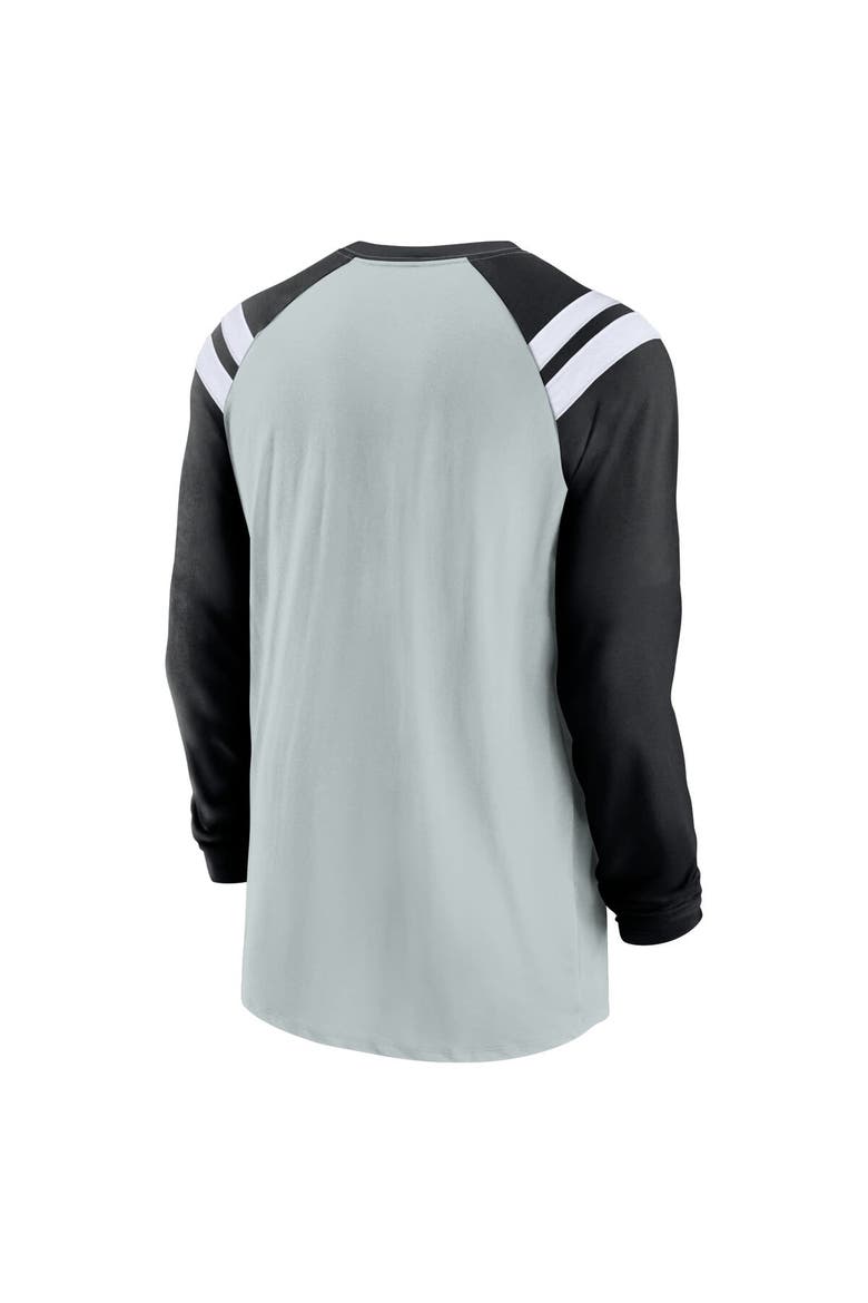 Men's Nike  Silver/Black Las Vegas Raiders Classic Arc Raglan Tri-Blend Long Sleeve T-Shirt, Alternate, color, Silver