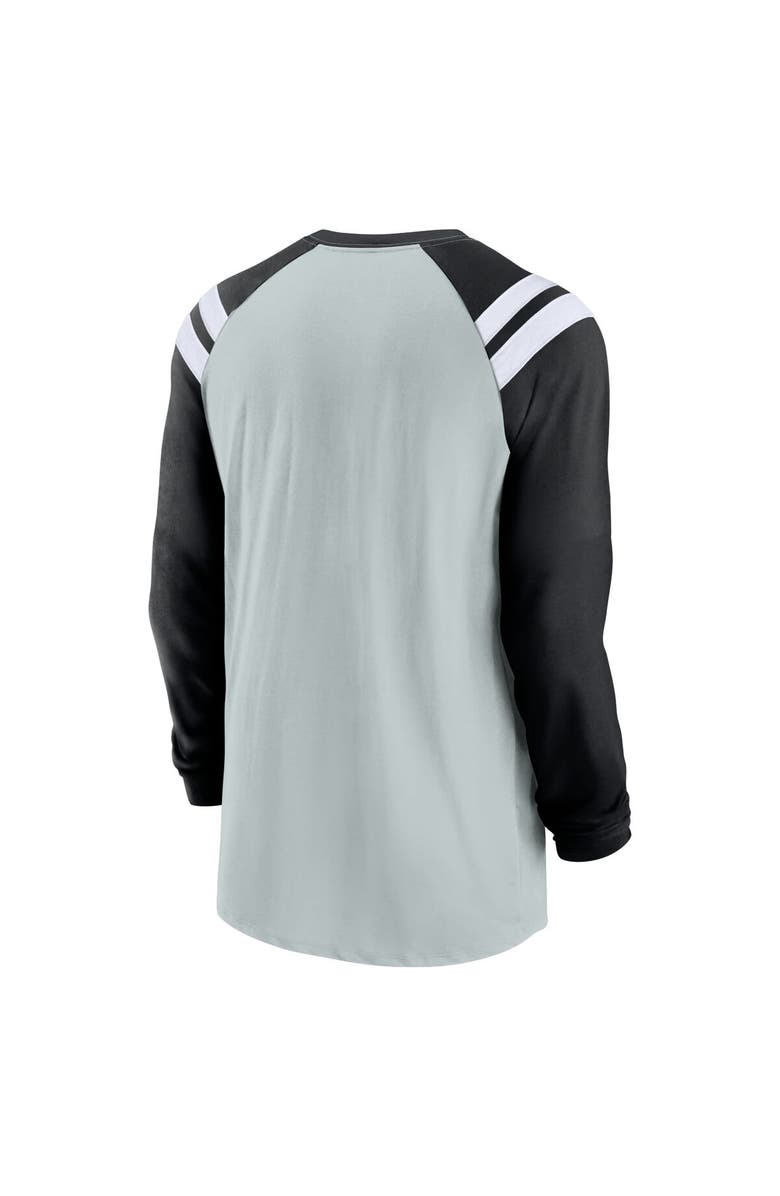 Nike Men's Nike Silver/Black Las Vegas Raiders Classic Arc Raglan Tri-Blend Long Sleeve T-Shirt, Alternate, color, Silver