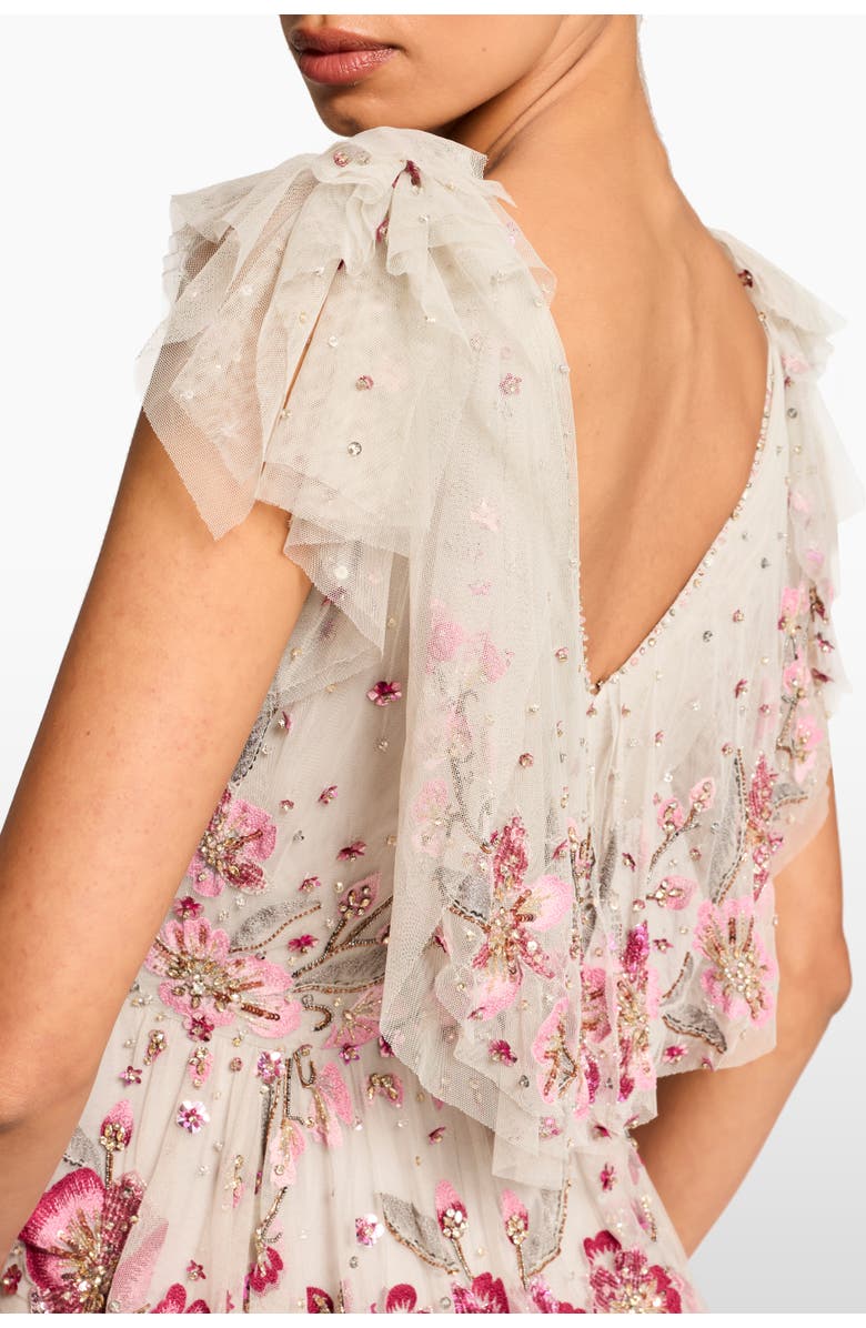 Jenny Packham Flower Power Floral Sequin-Embellished Gown, Alternate, color,
