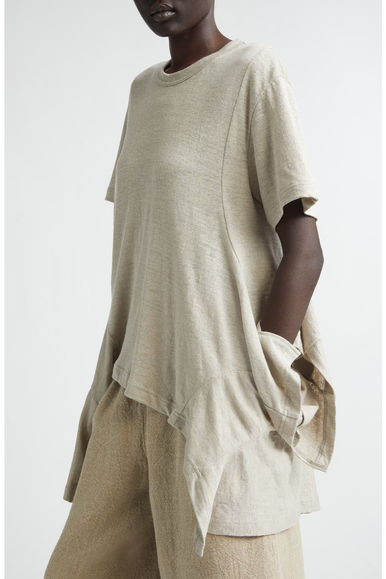 Thick Linen Jersey T-Shirt, Alternate, color, ECRU