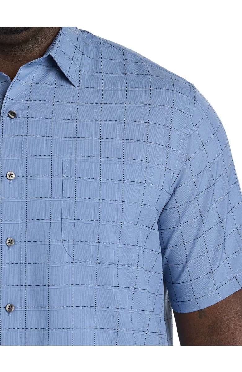 Synrgy by DXL Big & Tall Medium Plaid Microfiber Sport Shirt, Alternate, color, Blue