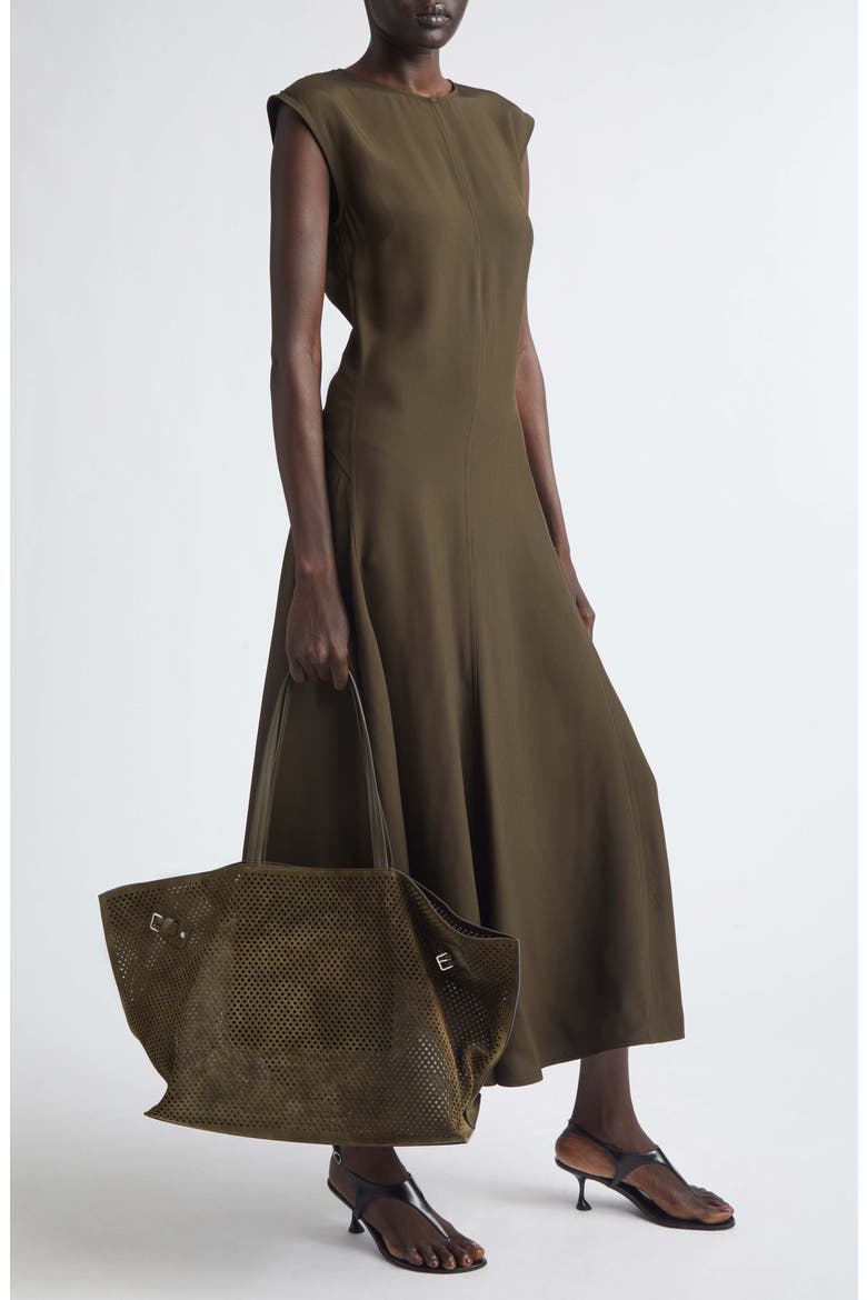 Eduarda Hammered Viscose Dress, Alternate, color, CYPRESS